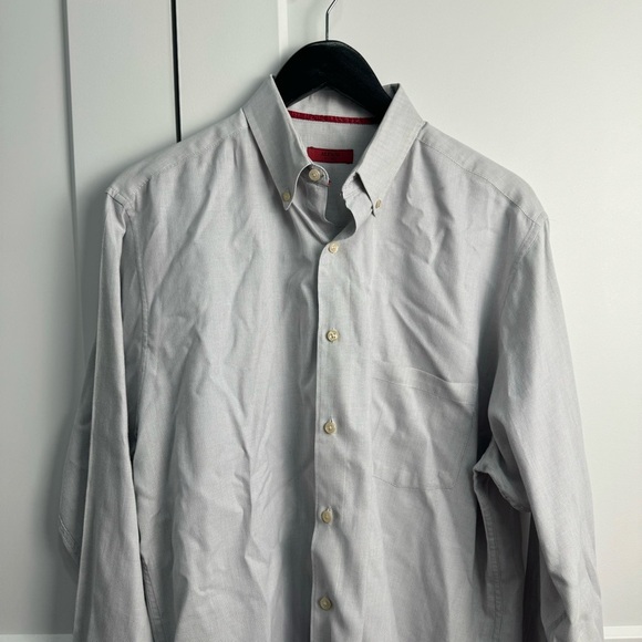 Alfani Men's Fitted Dress Shirt Button Front Button Up Gray Size Large 16 - Picture 8 of 8